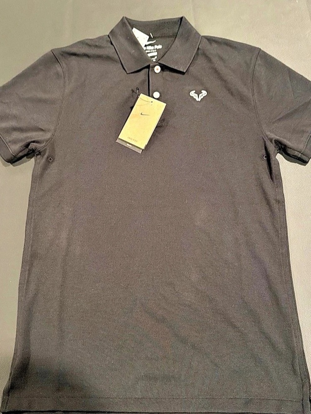 Nike Rafael Nadal Slim Fit Black Dri Fit Polo Shirt DD8532-010 Men’s Size Small